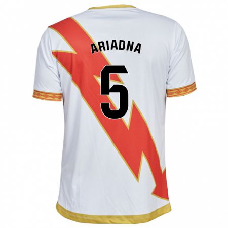 Kandiny Niño Camiseta Ariadna Rovirola Moreno #5 Blanco 1ª Equipación 2023/24 La Camisa Chile