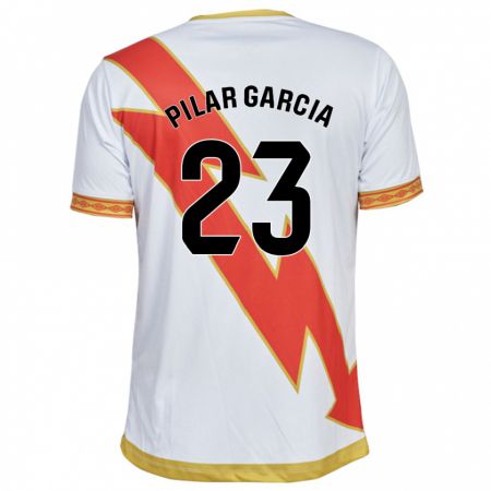 Kandiny Niño Camiseta María Pilar García Villalba #23 Blanco 1ª Equipación 2023/24 La Camisa Chile