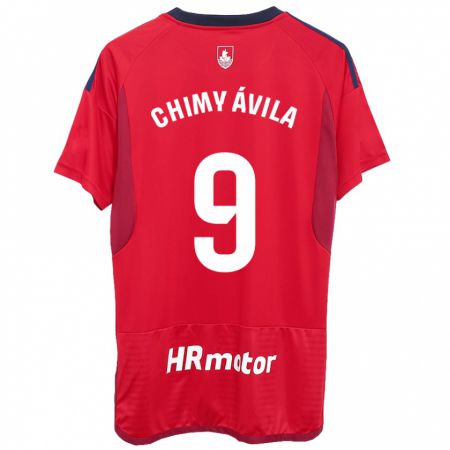 Kandiny Niño Camiseta Chimy Ávila #9 Rojo 1ª Equipación 2023/24 La Camisa Chile