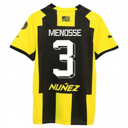 Kandiny Niño Camiseta Hernán Menosse #3 Amarillo Negro 1ª Equipación 2023/24 La Camisa Chile