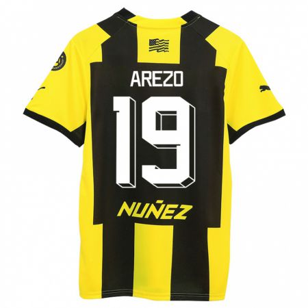 Kandiny Niño Camiseta Matías Arezo #19 Amarillo Negro 1ª Equipación 2023/24 La Camisa Chile