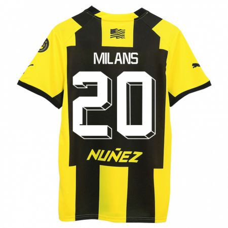 Kandiny Niño Camiseta Pedro Milans #20 Amarillo Negro 1ª Equipación 2023/24 La Camisa Chile