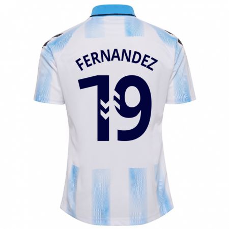 Kandiny Niño Camiseta Roberto Fernández #19 Blanco Azul 1ª Equipación 2023/24 La Camisa Chile