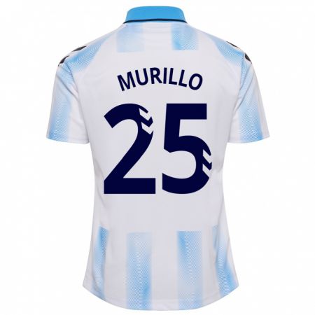 Kandiny Niño Camiseta Diego Murillo #25 Blanco Azul 1ª Equipación 2023/24 La Camisa Chile