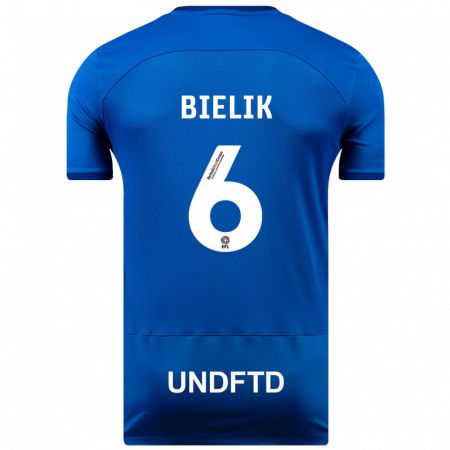 Kandiny Niño Camiseta Krystian Bielik #6 Azul 1ª Equipación 2023/24 La Camisa Chile