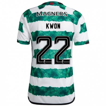 Kandiny Niño Camiseta Hyeok-Kyu Kwon #22 Verde 1ª Equipación 2023/24 La Camisa Chile