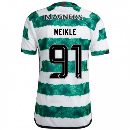 Kandiny Niño Camiseta Jamie Meikle #91 Verde 1ª Equipación 2023/24 La Camisa Chile