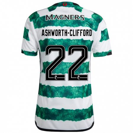 Kandiny Niño Camiseta Lucy Ashworth-Clifford #22 Verde 1ª Equipación 2023/24 La Camisa Chile