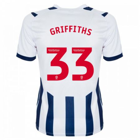 Kandiny Niño Camiseta Josh Griffiths #33 Blanco 1ª Equipación 2023/24 La Camisa Chile