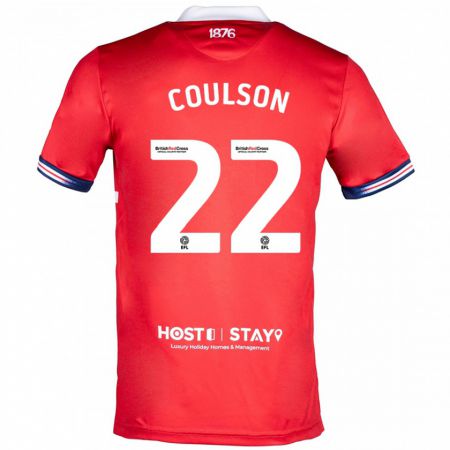 Kandiny Niño Camiseta Hayden Coulson #22 Rojo 1ª Equipación 2023/24 La Camisa Chile