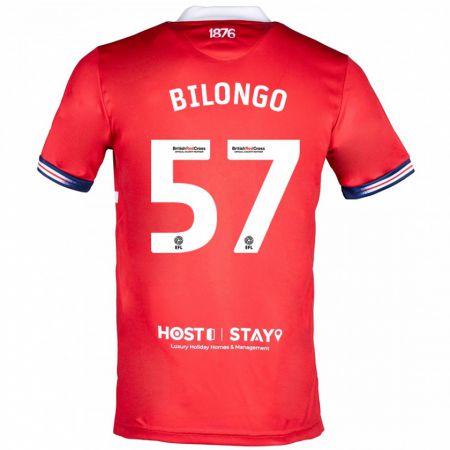 Kandiny Niño Camiseta Bryant Bilongo #57 Rojo 1ª Equipación 2023/24 La Camisa Chile