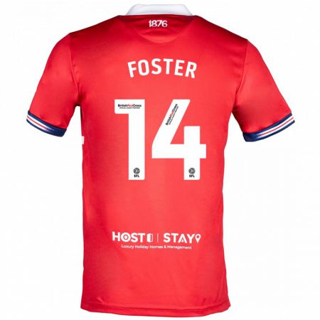 Kandiny Niño Camiseta Emma Foster #14 Rojo 1ª Equipación 2023/24 La Camisa Chile