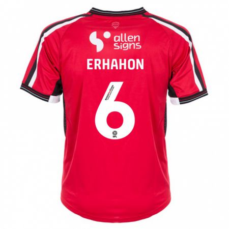 Kandiny Niño Camiseta Ethan Erhahon #6 Rojo 1ª Equipación 2023/24 La Camisa Chile