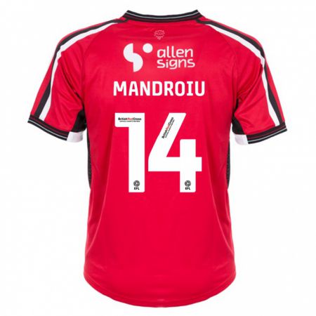 Kandiny Niño Camiseta Daniel Mandroiu #14 Rojo 1ª Equipación 2023/24 La Camisa Chile