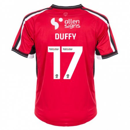 Kandiny Niño Camiseta Dylan Duffy #17 Rojo 1ª Equipación 2023/24 La Camisa Chile