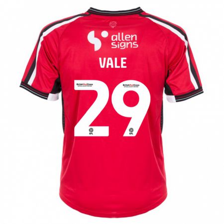 Kandiny Niño Camiseta Jack Vale #29 Rojo 1ª Equipación 2023/24 La Camisa Chile