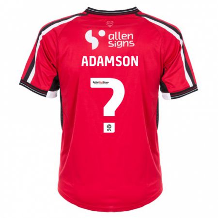 Kandiny Niño Camiseta Bailey Adamson #0 Rojo 1ª Equipación 2023/24 La Camisa Chile