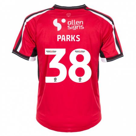 Kandiny Niño Camiseta Charlie Parks #38 Rojo 1ª Equipación 2023/24 La Camisa Chile