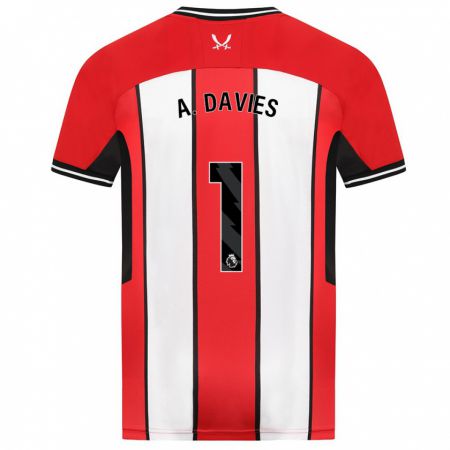 Kandiny Niño Camiseta Adam Davies #1 Rojo 1ª Equipación 2023/24 La Camisa Chile