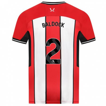 Kandiny Niño Camiseta George Baldock #2 Rojo 1ª Equipación 2023/24 La Camisa Chile