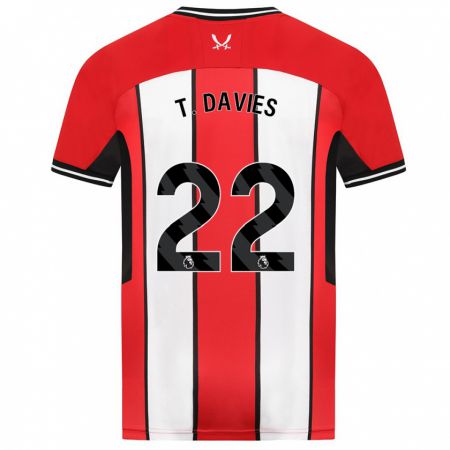 Kandiny Niño Camiseta Tom Davies #22 Rojo 1ª Equipación 2023/24 La Camisa Chile