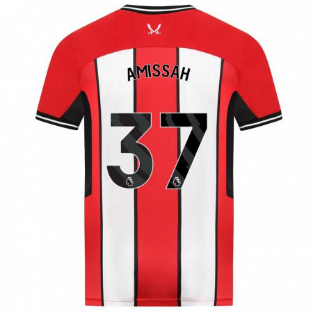 Kandiny Niño Camiseta Jordan Amissah #37 Rojo 1ª Equipación 2023/24 La Camisa Chile