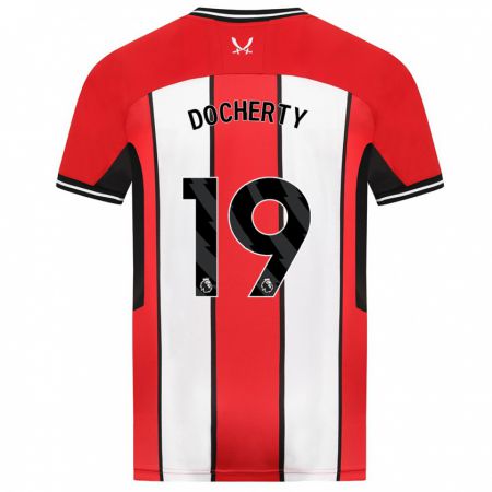 Kandiny Niño Camiseta Charley Docherty #19 Rojo 1ª Equipación 2023/24 La Camisa Chile