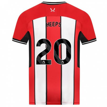 Kandiny Niño Camiseta Eleanor Heeps #20 Rojo 1ª Equipación 2023/24 La Camisa Chile