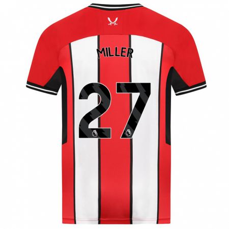 Kandiny Niño Camiseta Lara Miller #27 Rojo 1ª Equipación 2023/24 La Camisa Chile