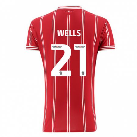 Kandiny Niño Camiseta Nahki Wells #21 Rojo 1ª Equipación 2023/24 La Camisa Chile