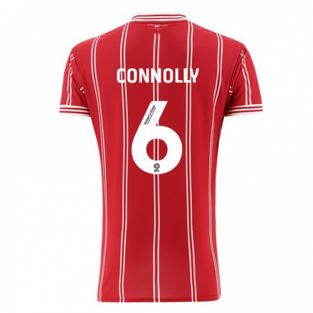 Kandiny Niño Camiseta Megan Connolly #6 Rojo 1ª Equipación 2023/24 La Camisa Chile