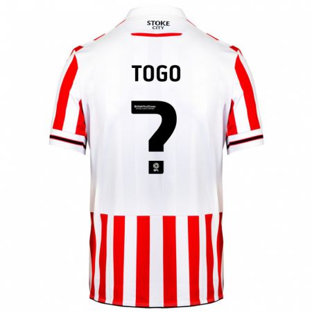 Kandiny Niño Camiseta Ian Togo #0 Rojo Blanco 1ª Equipación 2023/24 La Camisa Chile