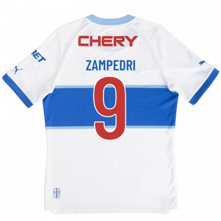 Kandiny Niño Camiseta Fernando Zampedri #9 Blanco 1ª Equipación 2023/24 La Camisa Chile