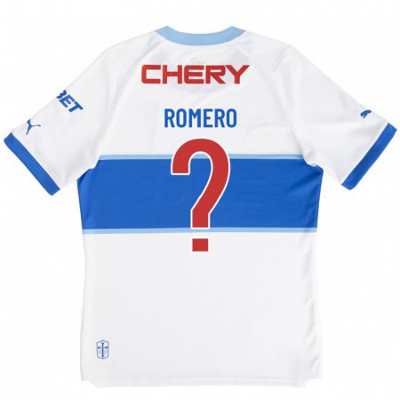 Kandiny Niño Camiseta Leenhan Romero #0 Blanco 1ª Equipación 2023/24 La Camisa Chile
