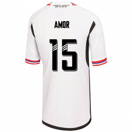Kandiny Niño Camiseta Emiliano Amor #15 Blanco 1ª Equipación 2023/24 La Camisa Chile