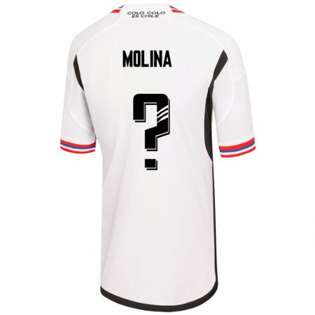 Kandiny Niño Camiseta Byron Molina #0 Blanco 1ª Equipación 2023/24 La Camisa Chile