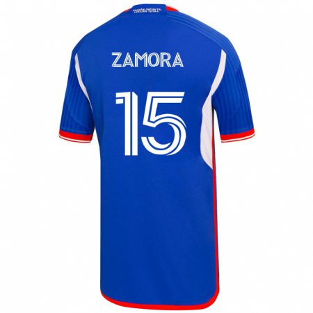 Kandiny Niño Camiseta Daniela Zamora #15 Azul 1ª Equipación 2023/24 La Camisa Chile