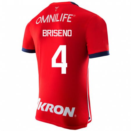 Kandiny Niño Camiseta Antonio Briseño #4 Rojo 1ª Equipación 2023/24 La Camisa Chile