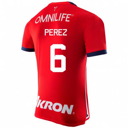 Kandiny Niño Camiseta Pável Pérez #6 Rojo 1ª Equipación 2023/24 La Camisa Chile
