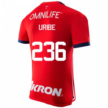 Kandiny Niño Camiseta Juan Uribe #236 Rojo 1ª Equipación 2023/24 La Camisa Chile
