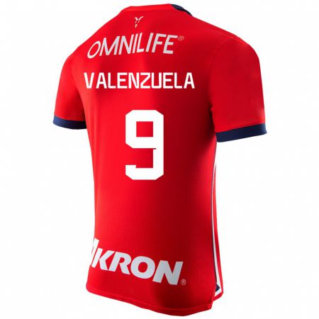 Kandiny Niño Camiseta Gabriela Valenzuela #9 Rojo 1ª Equipación 2023/24 La Camisa Chile