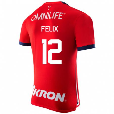 Kandiny Niño Camiseta Blanca Félix #12 Rojo 1ª Equipación 2023/24 La Camisa Chile