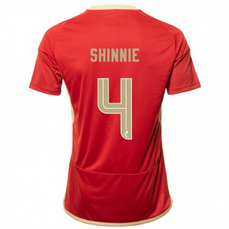 Kandiny Niño Camiseta Graeme Shinnie #4 Rojo 1ª Equipación 2023/24 La Camisa Chile