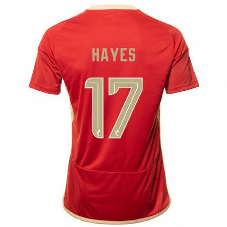 Kandiny Niño Camiseta Jonny Hayes #17 Rojo 1ª Equipación 2023/24 La Camisa Chile