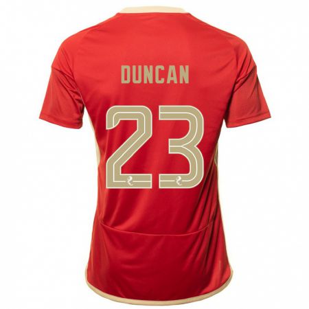 Kandiny Niño Camiseta Ryan Duncan #23 Rojo 1ª Equipación 2023/24 La Camisa Chile