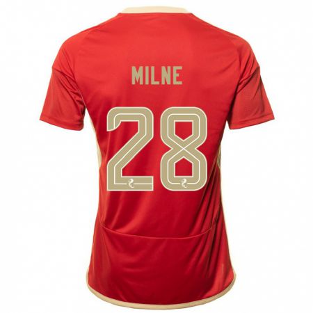 Kandiny Niño Camiseta Jack Milne #28 Rojo 1ª Equipación 2023/24 La Camisa Chile