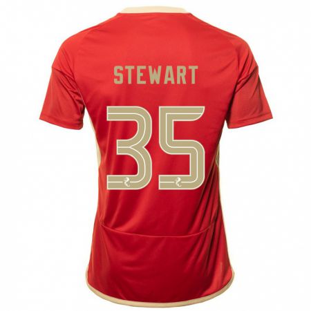 Kandiny Niño Camiseta Alfie Stewart #35 Rojo 1ª Equipación 2023/24 La Camisa Chile