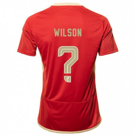 Kandiny Niño Camiseta Cameron Wilson #0 Rojo 1ª Equipación 2023/24 La Camisa Chile