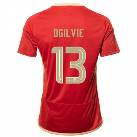 Kandiny Niño Camiseta Francesca Ogilvie #13 Rojo 1ª Equipación 2023/24 La Camisa Chile
