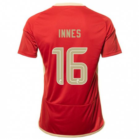 Kandiny Niño Camiseta Hannah Innes #16 Rojo 1ª Equipación 2023/24 La Camisa Chile